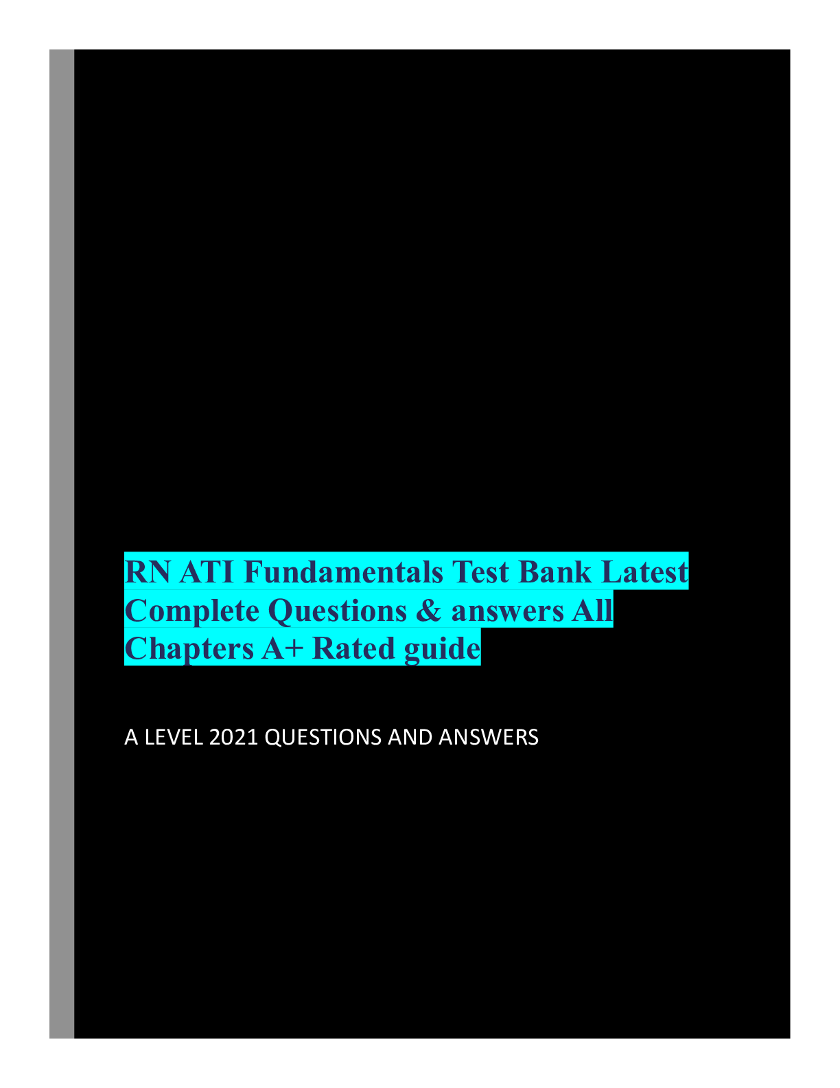 Preview image for RN ATI Fundamentals Test Bank Latest Complete Questions & answers All Chapters A+ Rated guide